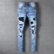 Men's Whiskered Patch Patch Jeans