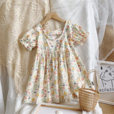 Children's Clothing Girls Floral Dress Pastoral Style Princess Dress