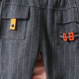 Boys' Spring Striped Sports Handsome Cargo Pants