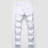 Shredded embroidery jeans