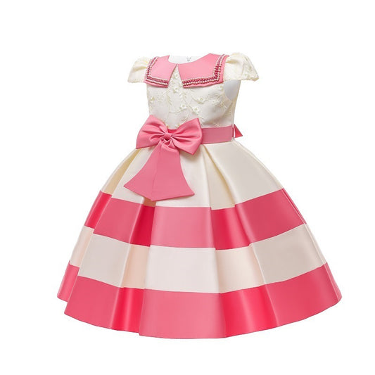 Spliced Airplane Sleeves Baby Piano Show Princess Dress