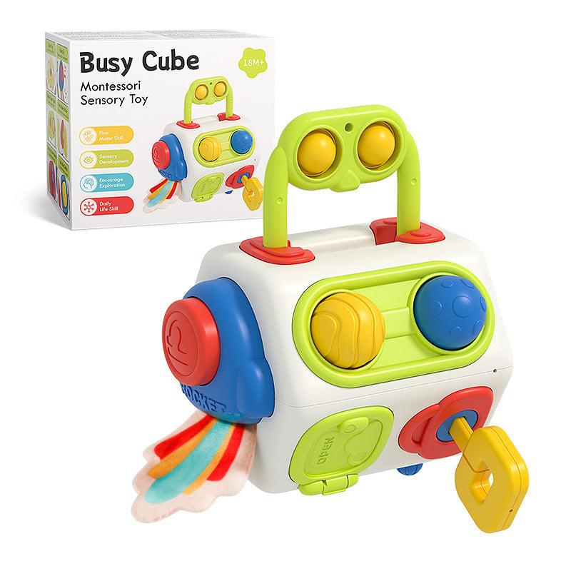 9 In 1 Busy Cube Baby & Toddler Toys Montessori Sensory Toys For Toddlers 1 2 3 Year Old Fidget Busy Board Learning Toys - AL MONI EXPRESS