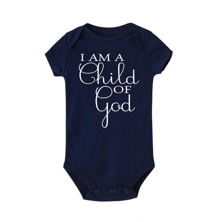 Alphabet Baby Short Sleeve Casual Baby Bodysuit - Almoni Express