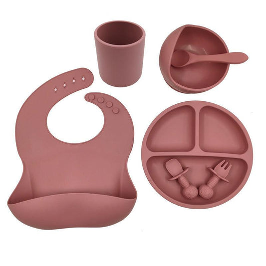 Baby Cutlery Set Silicone Bib Silicone Cup Spoon - Almoni Express