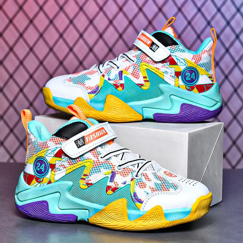 Boys' Basketball Mesh Breathable And Wear-resistant Shoes - Almoni Express
