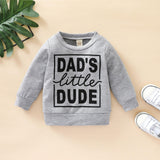 Boys Polyester Letter Grey Sweatshirt Top - Almoni Express