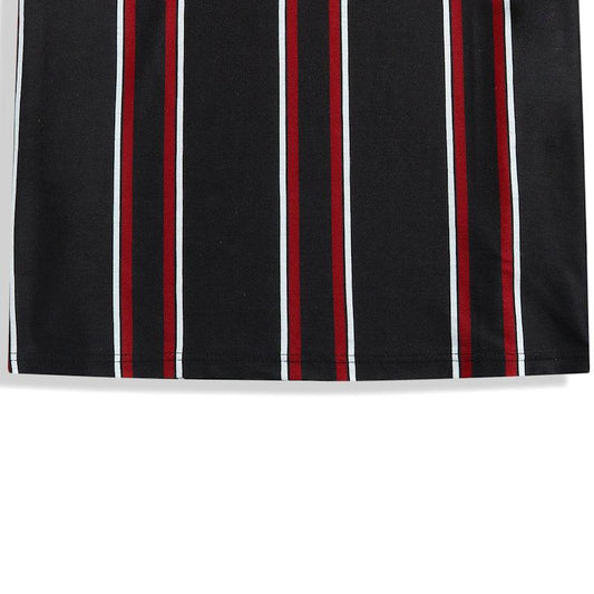 Camiseta de Color contrastante para hombre, camisa informal de verano con cuello redondo de manga corta a rayas verticales, ropa deportiva para hombre - AL MONI EXPRESS