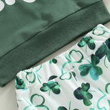 Girls' Letter Long-sleeved Sweater Clover