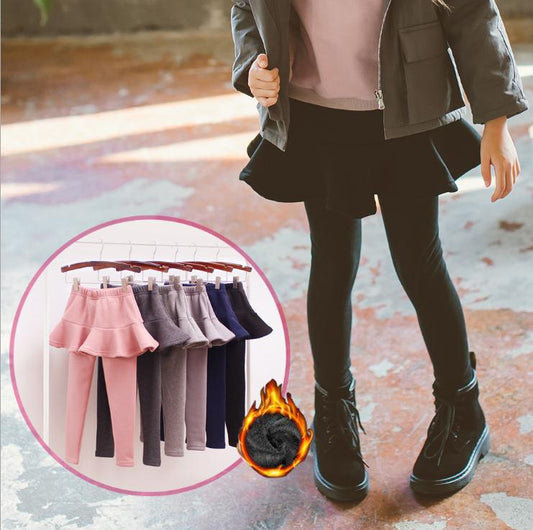 Children's Korean Version Of Non Inverted Velvet Skirt Thickened 380 Grams, Outer Wear Children's Pants - Almoni Express