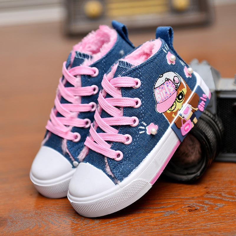 Children's Shoes Canvas Girls' Sneakers - Almoni Express