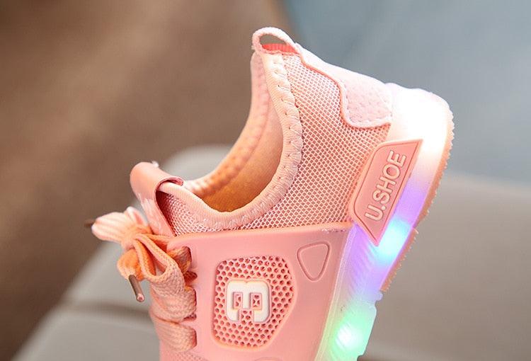 Children's shoes LED light illuminating shoes boys and girls sports shoes non-slip baby shoes - Almoni Express