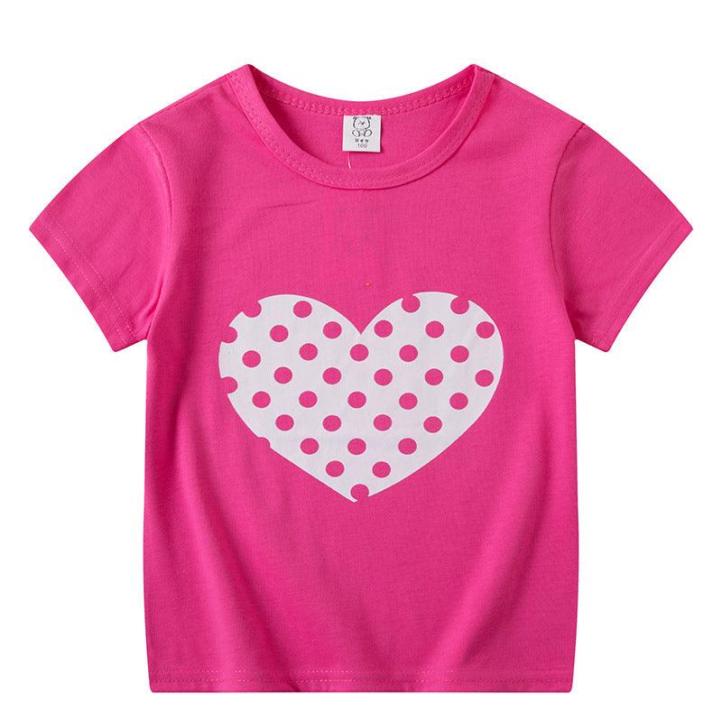 Children's Short Sleeve Boys And Girls T-shirt Cartoon Half Sleeve Top - Almoni Express