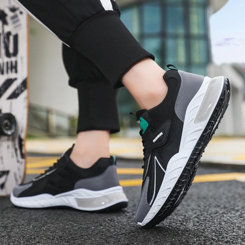 Color-blocked Sneakers Fashion Breathable Lace Up Mesh Sports Shoes For Men Casual Outdoor Running Walking Shoes - AL MONI EXPRESS