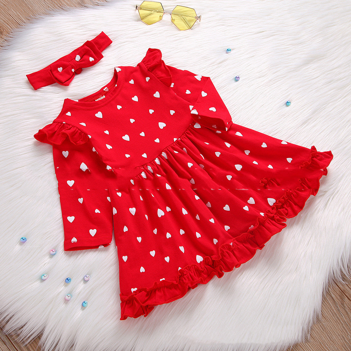 Girls Fashion Hot Red Peach Heart Dress