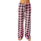 Drawstring Plaid Print Trousers Casual Loose Sports Home Pants Women - AL MONI EXPRESS
