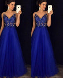Dress Backless Beaded Ball Elegant Long Dress Blue Chiffon Dress Spot - Almoni Express