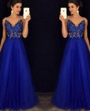Dress Backless Beaded Ball Elegant Long Dress Blue Chiffon Dress Spot - Almoni Express