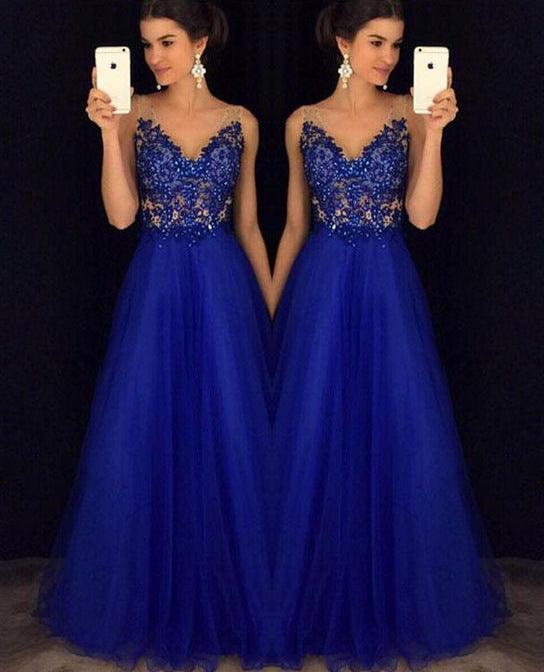 Dress Backless Beaded Ball Elegant Long Dress Blue Chiffon Dress Spot - Almoni Express