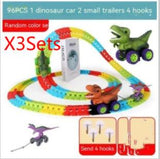 Electric Dinosaur-themed Children's Roller Coaster with Plastic Track Toy - AL MONI EXPRESS