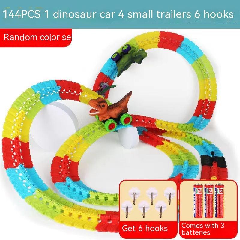 Electric Dinosaur-themed Children's Roller Coaster with Plastic Track Toy - AL MONI EXPRESS