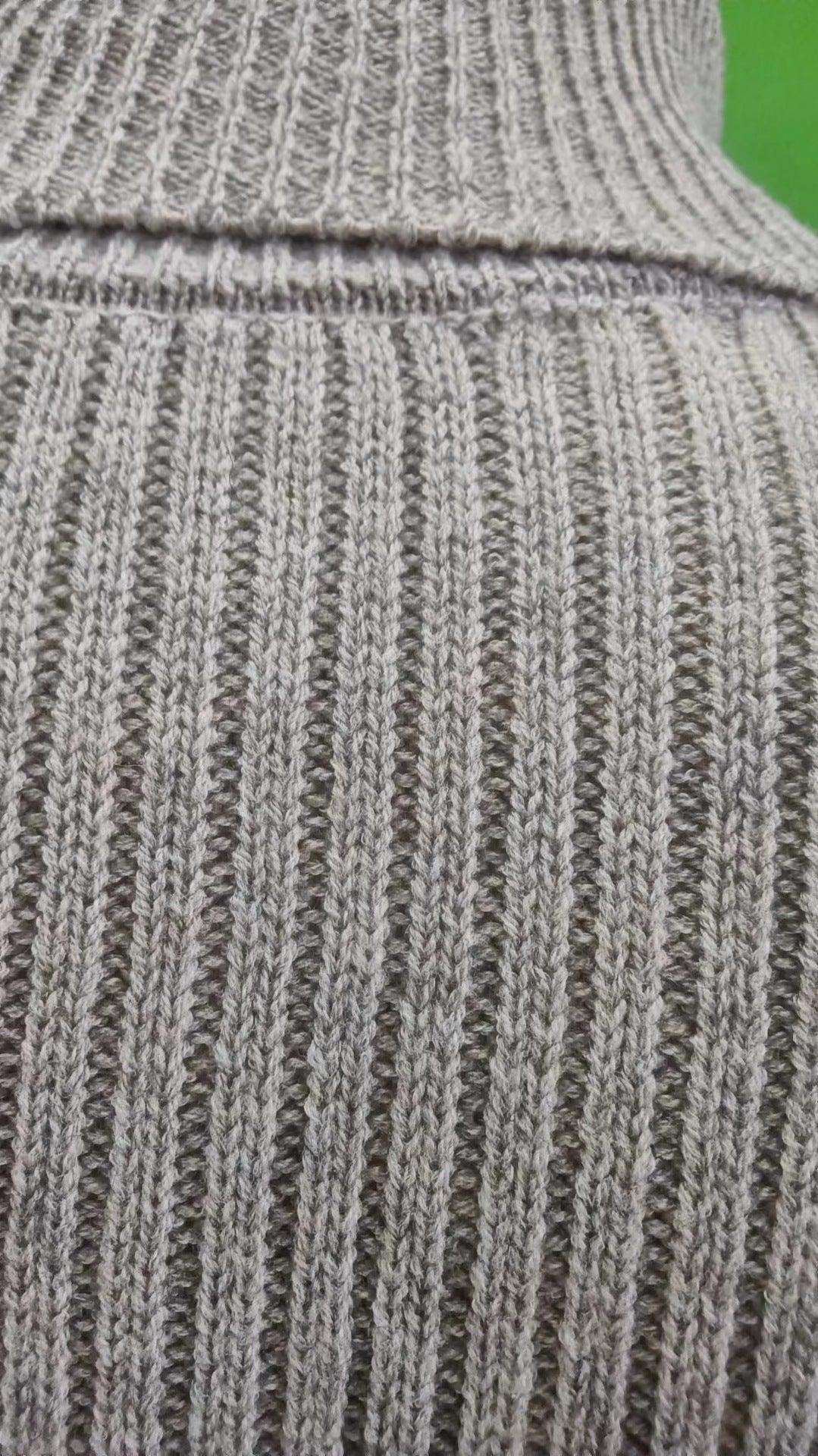 European And American Turtleneck Sweater Autumn And Winter Lapel Color Matching Knitted - Almoni Express
