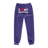 I Love MY BOYFRIEND Printed Trousers Casual Sweatpants Men And Women Sports Pants - AL MONI EXPRESS