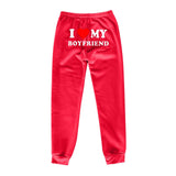 I Love MY BOYFRIEND Printed Trousers Casual Sweatpants Men And Women Sports Pants - AL MONI EXPRESS