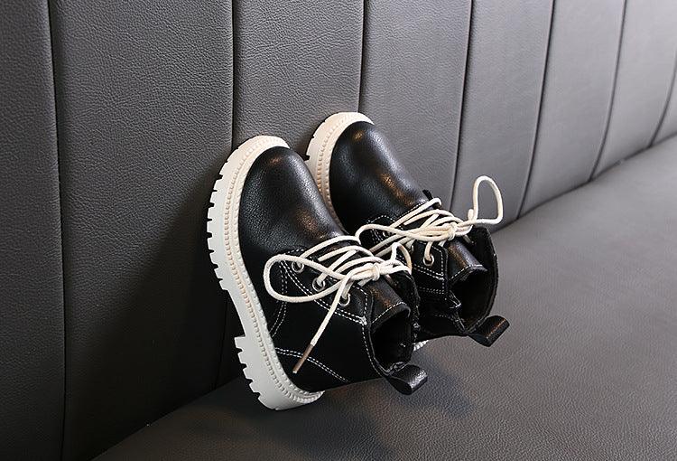 Leather short boots for boys - Almoni Express