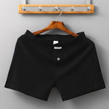 Men's Home Cotton Breathable Comfortable Sports Shorts Solid Color Vertical Pattern Large Size Men's Underwear - Almoni Express