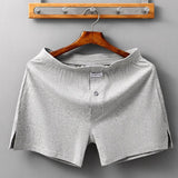 Men's Home Cotton Breathable Comfortable Sports Shorts Solid Color Vertical Pattern Large Size Men's Underwear - Almoni Express
