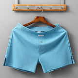 Men's Home Cotton Breathable Comfortable Sports Shorts Solid Color Vertical Pattern Large Size Men's Underwear - Almoni Express