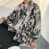Mens Temperament Fashion Casual Printed Shirt - Almoni Express