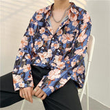 Mens Temperament Fashion Casual Printed Shirt - Almoni Express