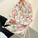 Mens Temperament Fashion Casual Printed Shirt - Almoni Express