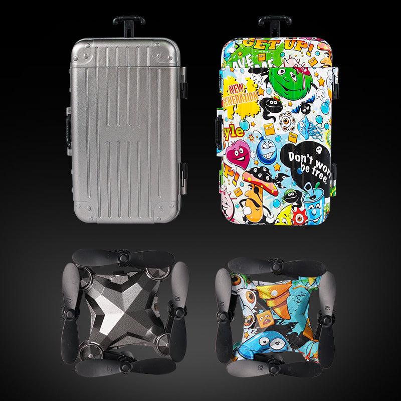 New Luggage Box Storage Box Folding Mini UAV Aerial Photography Remote Control Four Axis Children's Toys Drone - Almoni Express