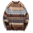 Printing And Dyeing Pullover Sweater Women Loose Retro National Trend - Almoni Express
