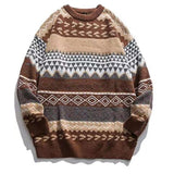 Printing And Dyeing Pullover Sweater Women Loose Retro National Trend - Almoni Express