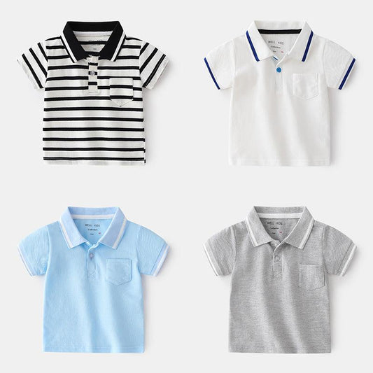 Qing New Style Fashionable Boy Short-sleeved POLO Shirt For Outing At Home - Almoni Express