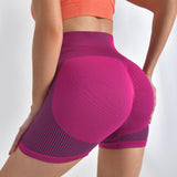 Striped Yoga Shorts High Waist Hip-lifting Tight Pants For Women Running Fitness Sports Leggings - AL MONI EXPRESS
