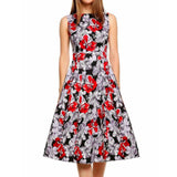 Vintage print dress - Almoni Express
