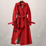 Women's Mid-length Trench Coat Autumn Long Windbreaker - AL MONI EXPRESS