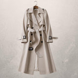 Women's Mid-length Trench Coat Autumn Long Windbreaker - AL MONI EXPRESS
