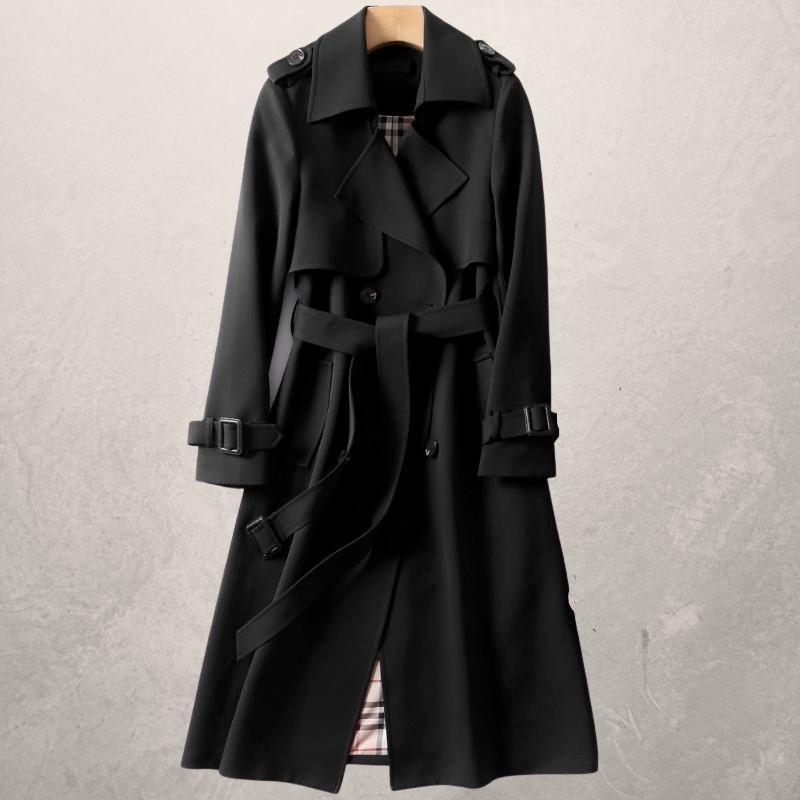 Women's Mid-length Trench Coat Autumn Long Windbreaker - AL MONI EXPRESS