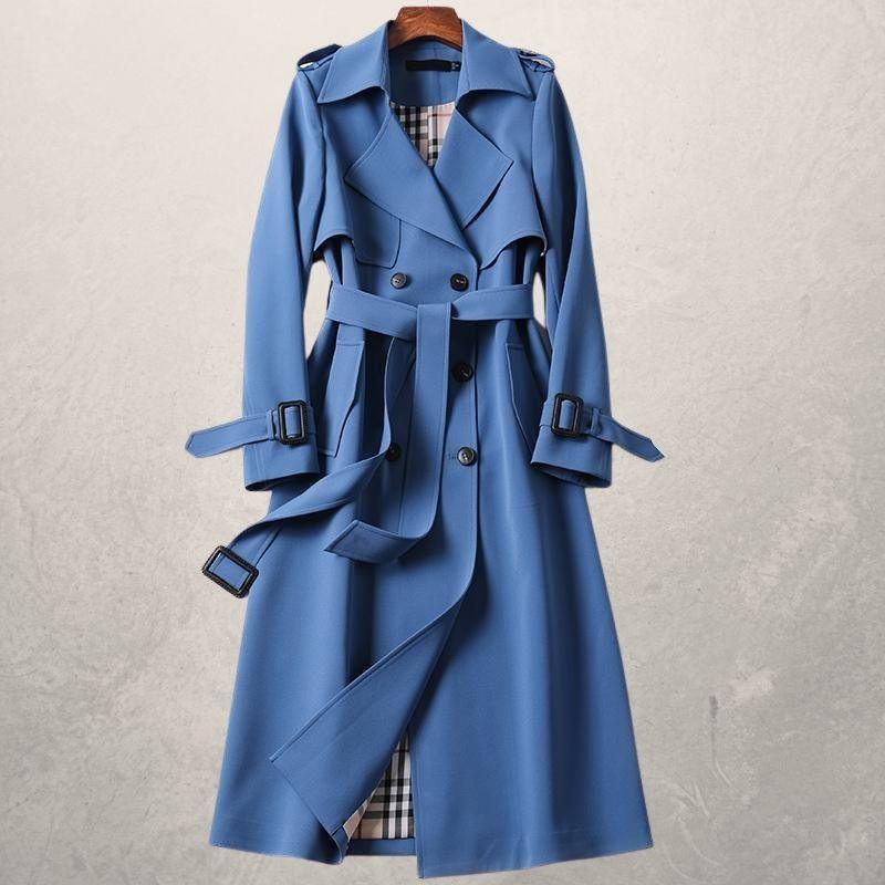 Women's Mid-length Trench Coat Autumn Long Windbreaker - AL MONI EXPRESS