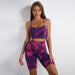 Purple red shorts suit