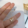 Fashion Jewelry Elegant Silver Color Shiny Butterfly Necklaces Ladies Exquisite Double Layer Clavicle Chain Necklace Jewelry Gift - AL MONI EXPRESS