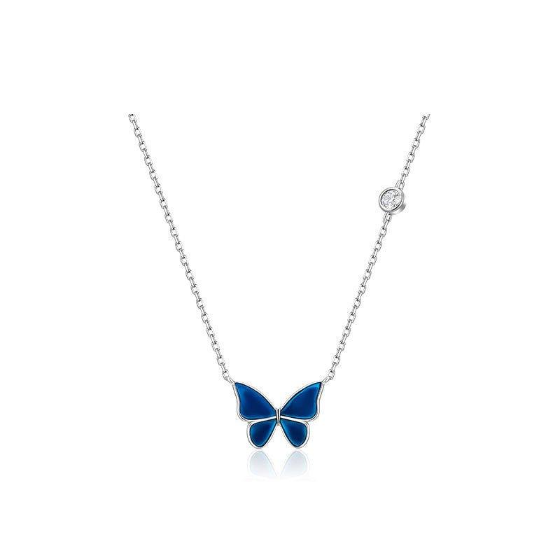 S925 Sliver Color-changed Butterfly Necklace Fashion Novelty Jewelry - AL MONI EXPRESS