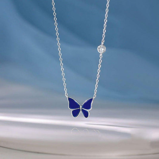 S925 Sliver Color-changed Butterfly Necklace Fashion Novelty Jewelry - AL MONI EXPRESS