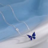 S925 Sliver Color-changed Butterfly Necklace Fashion Novelty Jewelry - AL MONI EXPRESS